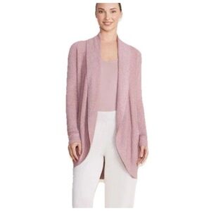 Barefoot Dreams Cozychic Lite Circle Cardigan Sweater  Teaberry Pink Small NWT